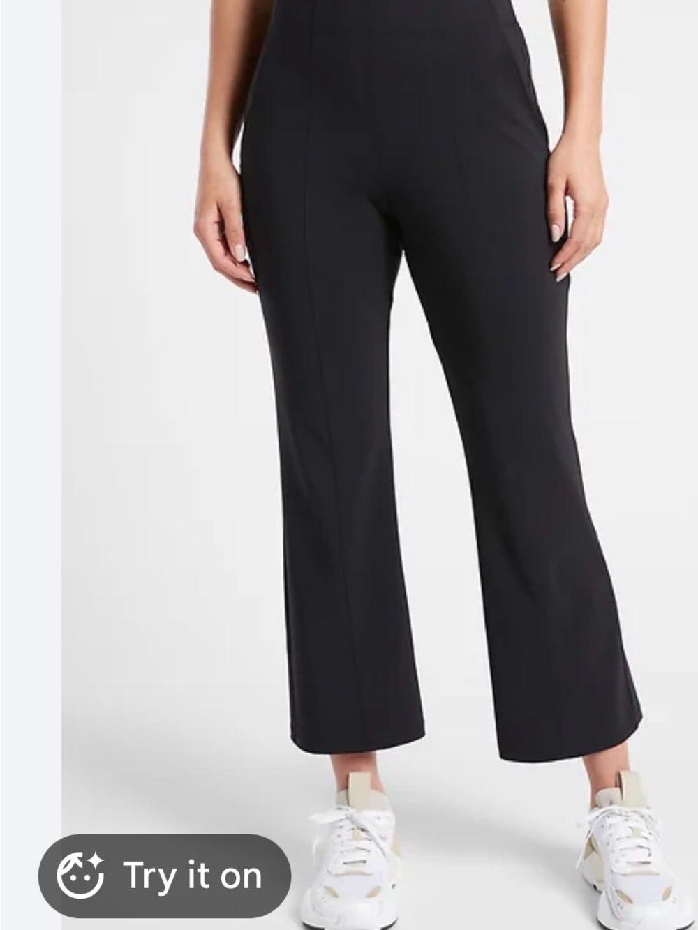 Athleta Black High-Waist Wide-Leg Trousers- Cosmic Kick Flare